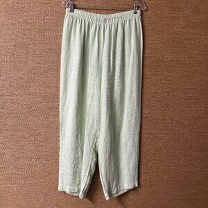 Hot Cotton by Marc Ware Pants Womens 1X Light Green Linen